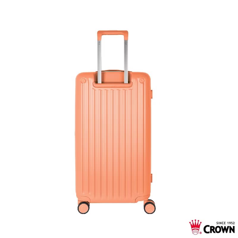 【CROWN】28吋 BOXY 前開框架胖胖拉桿箱 託運箱  蜜桃粉橘