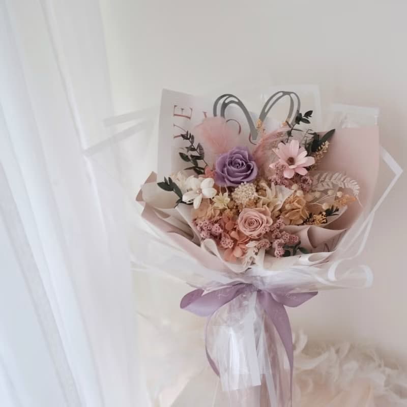心動時刻 溫柔的粉紫色 / 七夕花束 情人節禮物 求婚花束