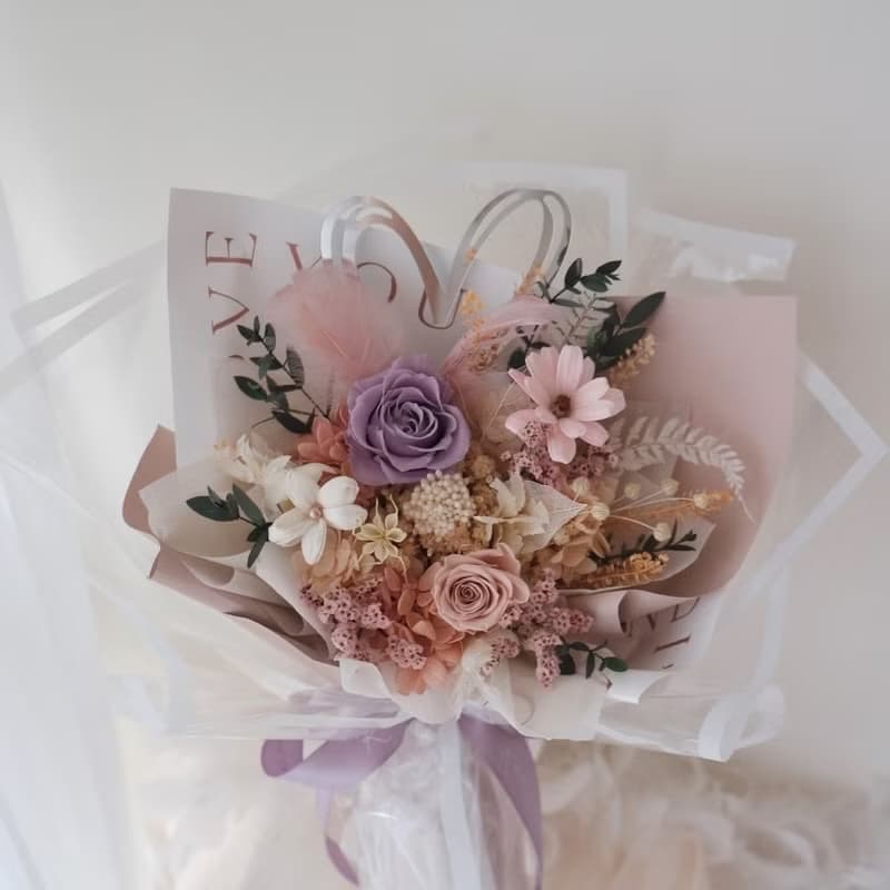 心動時刻 溫柔的粉紫色 / 七夕花束 情人節禮物 求婚花束