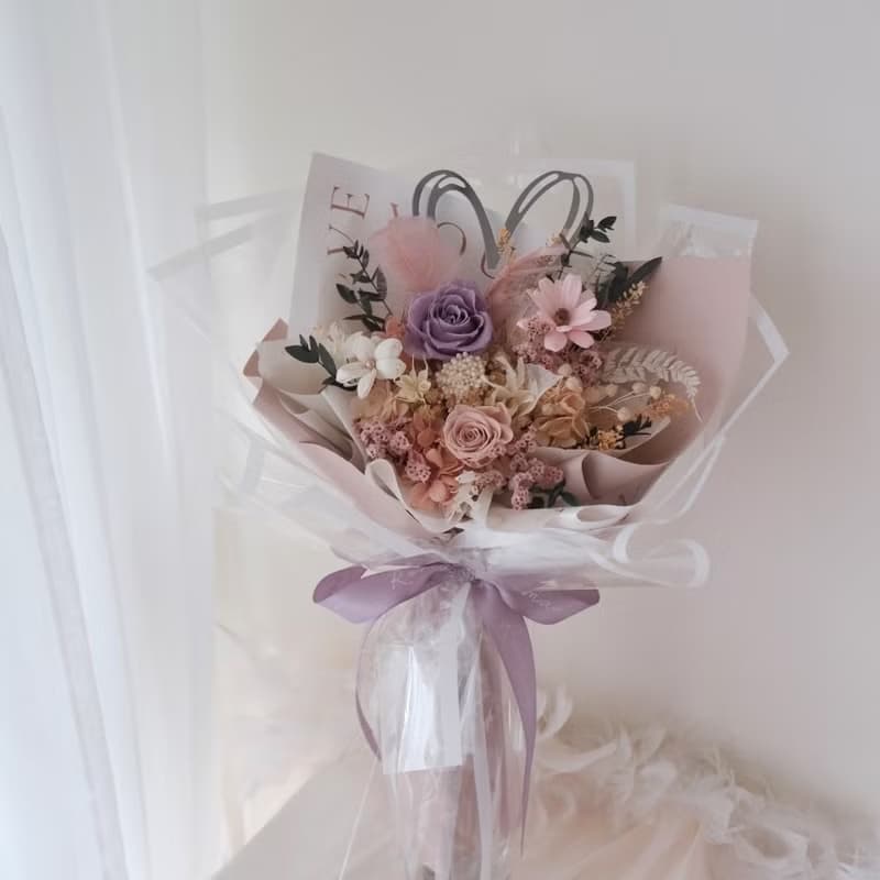 心動時刻 溫柔的粉紫色 / 七夕花束 情人節禮物 求婚花束