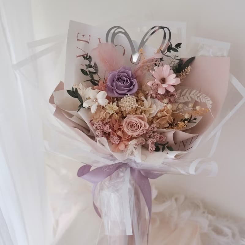 心動時刻 溫柔的粉紫色 / 七夕花束 情人節禮物 求婚花束