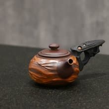 | 160cc | 柴燒造型側把茶壺 茶壺 柴燒壺【臻麟陶藝】