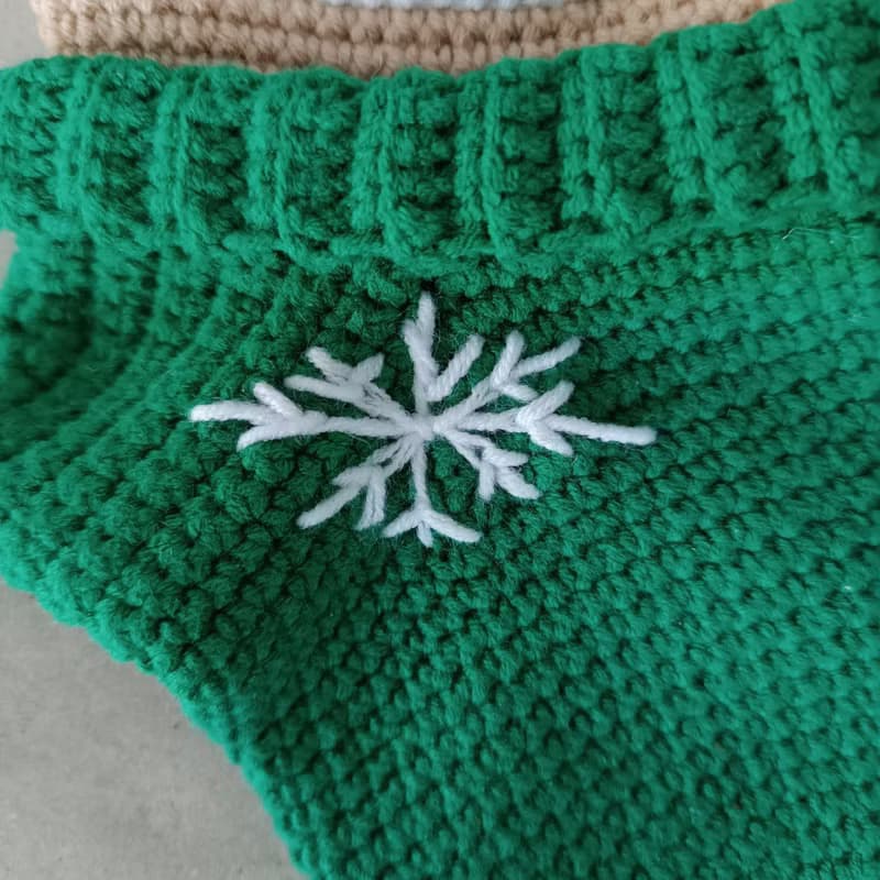 【數位】Crochet pattern Christmas stocking deer, Christmas amigurumi stocking
