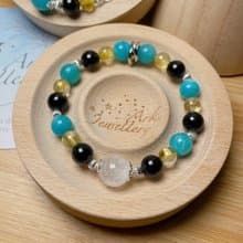 薄荷巧克力 - 金運石 天河石 白水晶 金髮晶