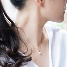 珍珠鑲鑽愛心項鍊