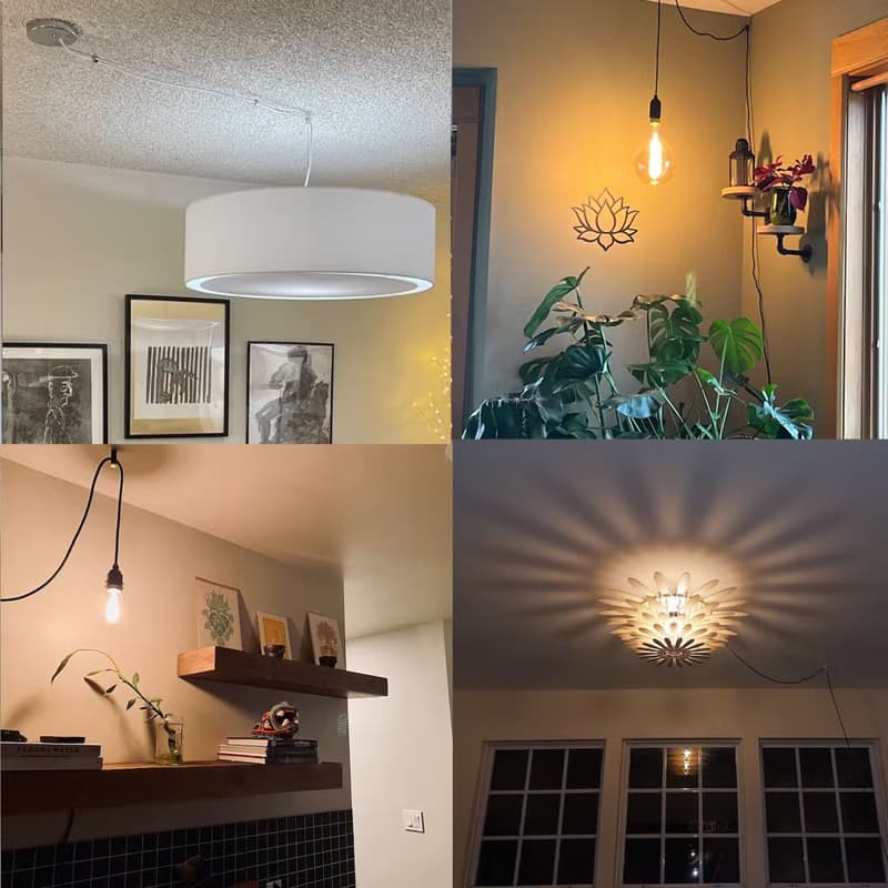 Cord keeper ceiling and wall hook for swag pendant. chandelier lighting