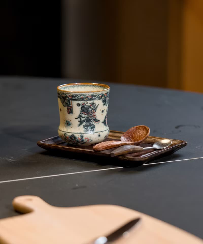 2025年新作 景德鎮手繪青花瓷 中華唐風  皮影戲咖啡杯可樂杯