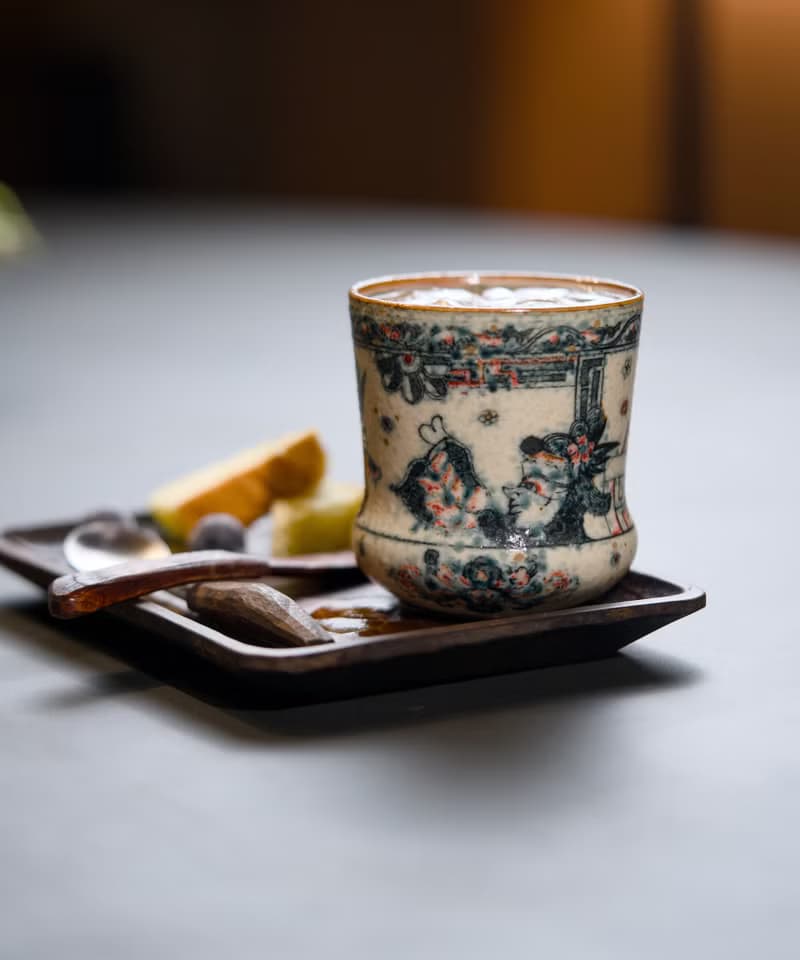 2025年新作 景德鎮手繪青花瓷 中華唐風  皮影戲咖啡杯可樂杯