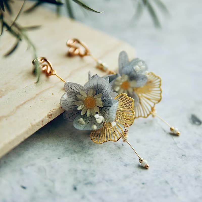 無痛耳夾/真花耳環