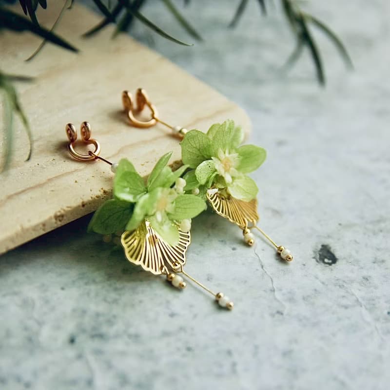 無痛耳夾/真花耳環