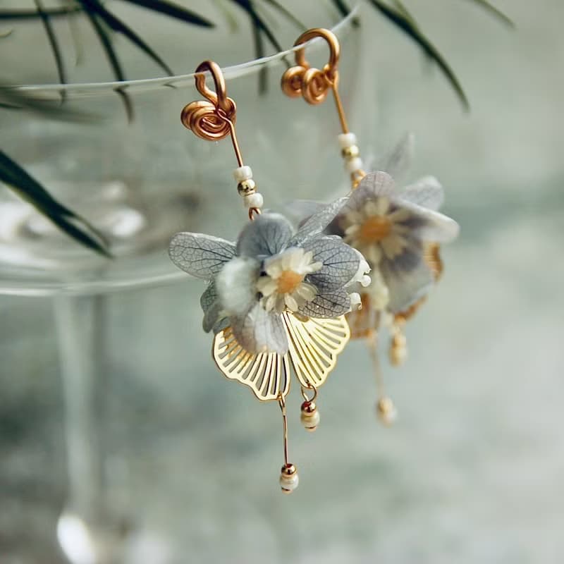 無痛耳夾/真花耳環