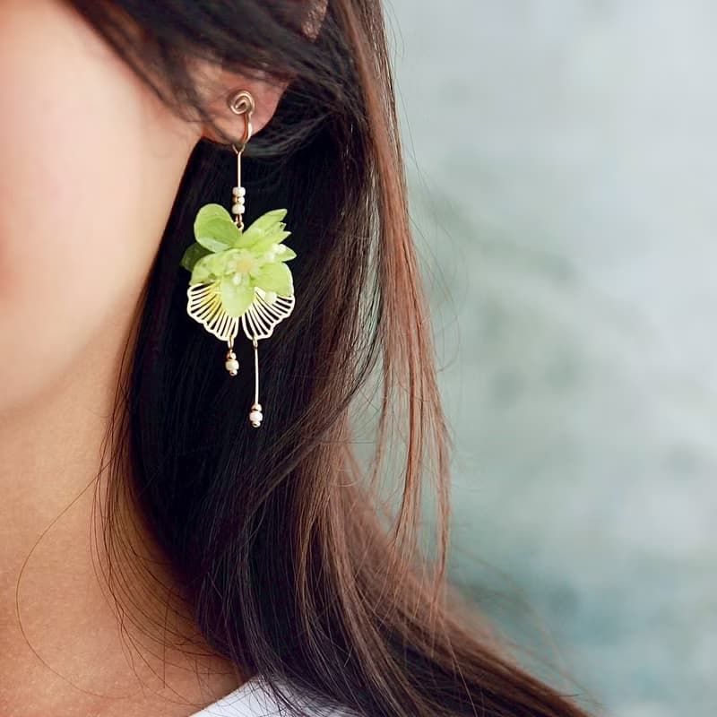 無痛耳夾/真花耳環