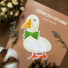 手繪可愛插畫 防水鴨鴨貼紙  筆電 行李箱貼 水壺 貼紙