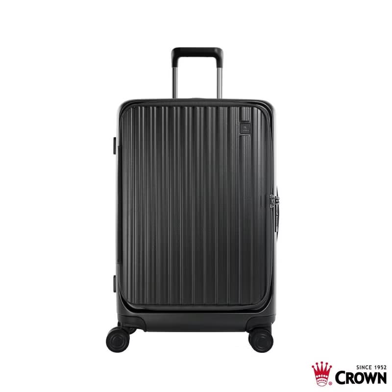 【CROWN】26吋 BOXY 前開框架拉桿箱 託運箱  鐵灰色