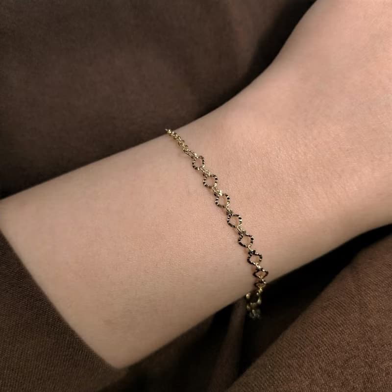 │輕奢│桃心鍊 • 手鍊 • 14K注金 • 14kgf
