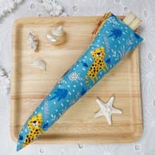 韓國卡通老虎防水布拉鍊立體餐具袋