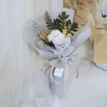 畢業花束 ー 來自棉花的祝福 | 乾燥花束/永生花束/小花束/乾燥花