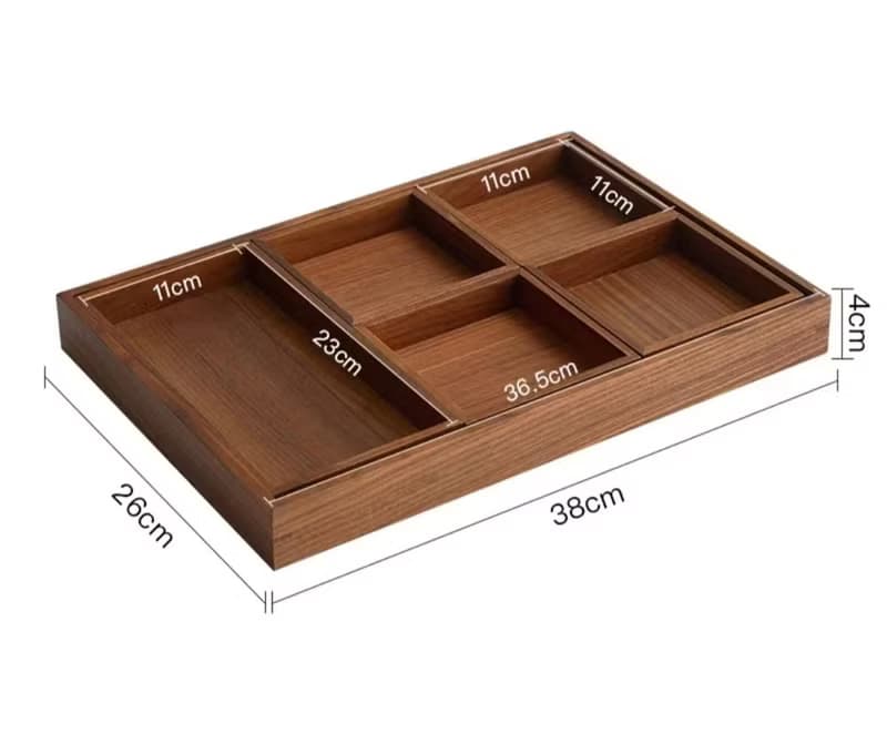茶盤6件套  黑胡桃木托盤  經典茶具