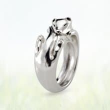 手工925純銀【雪貂戒指Ferret ring】睡夢中的小惡魔