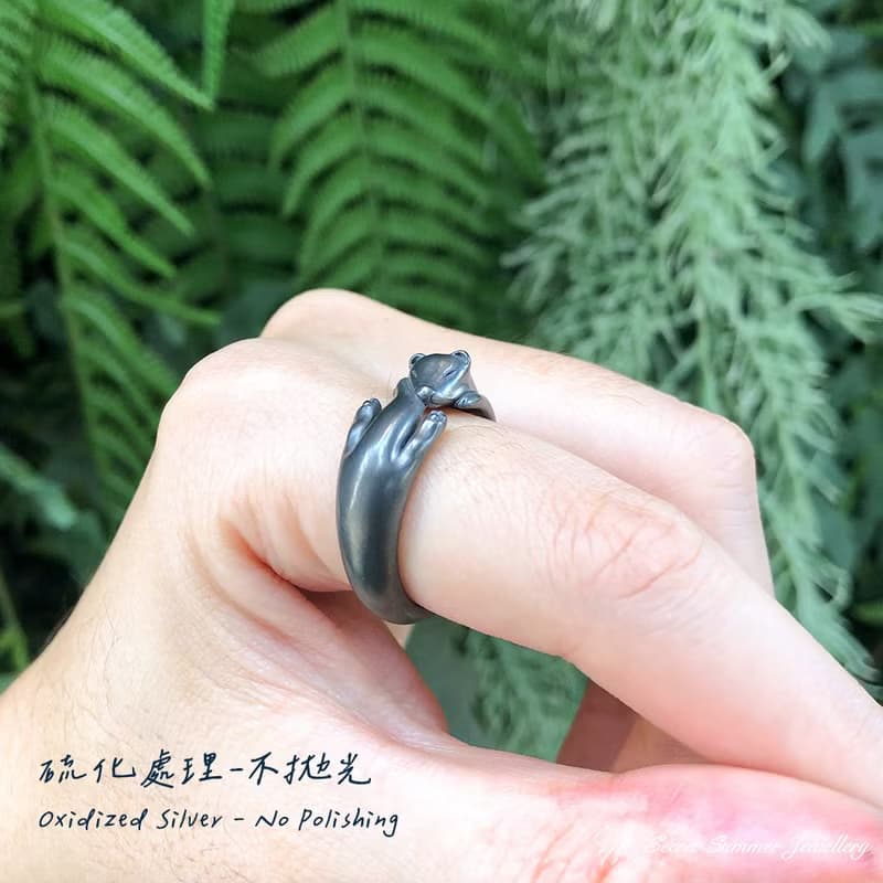 手工925純銀【雪貂戒指Ferret ring】睡夢中的小惡魔