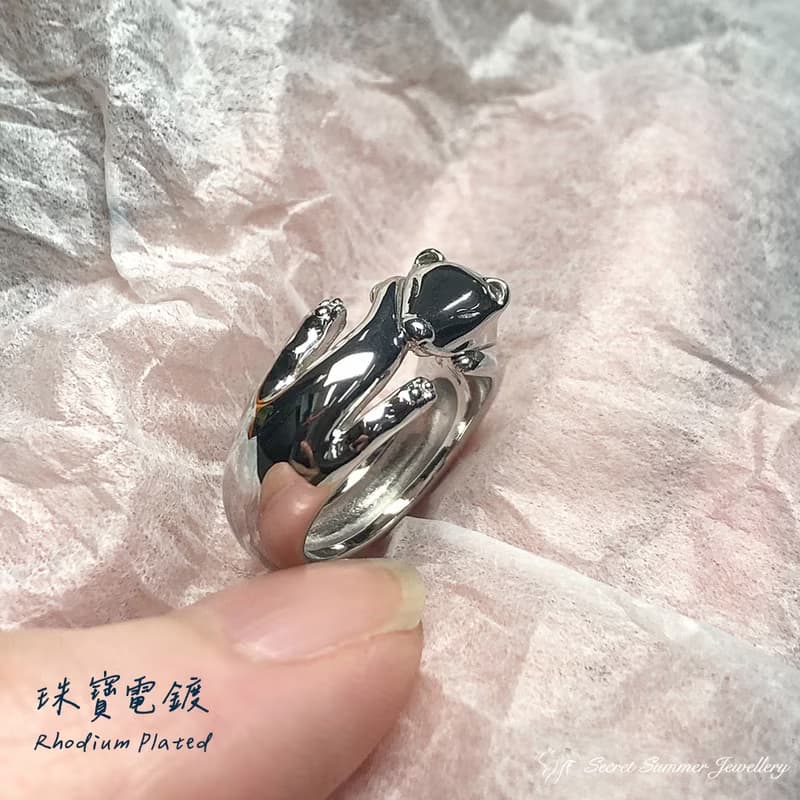 手工925純銀【雪貂戒指Ferret ring】睡夢中的小惡魔