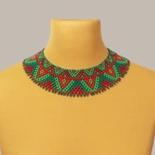 Red and green beaded necklace