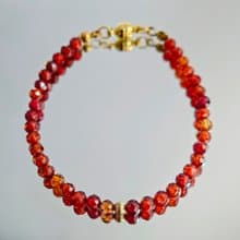 【日本製】サンセットオレンジの14kgf 細身ブレスレット　不器用さんでも安心、ストレスゼロのワンタッチ装着