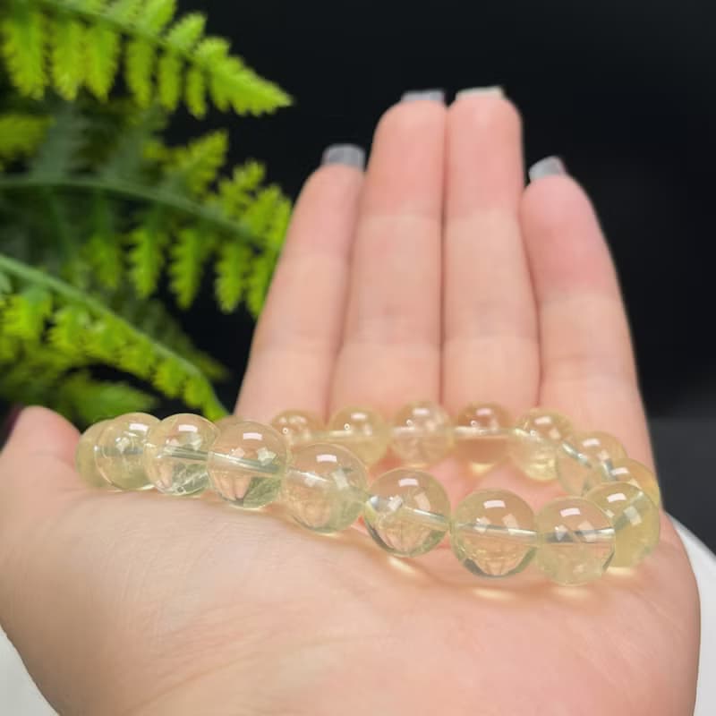 天然黃水晶手串男女招財轉運巴西檸檬黃色水晶珠子串珠手錬10.5mm
