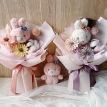 【畢業花束】乾燥花束/動物花束/幼稚園畢業/玩偶花束/兔子/熊