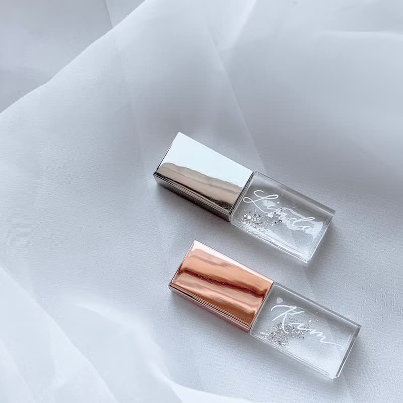 透明 閃鑽個人化 隨身碟 USB 64GB (銀)