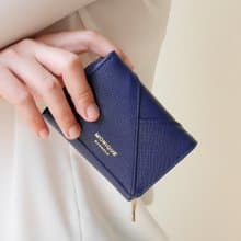 真皮短夾 Ellie Mini 款 / Navy Saffiano Leather