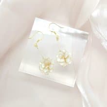 山茶花 垂墜款 耳勾/耳夾 花朵 氣質