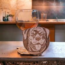 Rottweiler Wooden Coaster Set – Rottweiler Themed Wooden Drink Coasters