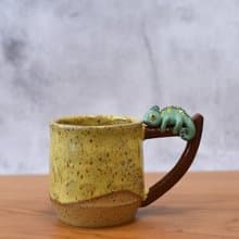 手工拉胚斑點變色龍陶杯200cc