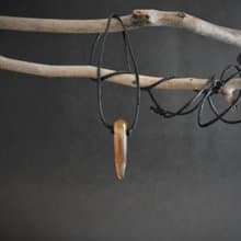 瑪瑙子彈男士項鍊蜂蜜瑪瑙黑棉繩可調節項鍊