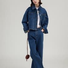 clean-fit 高密原牛仔夾克外套 背心牛仔褲套裝