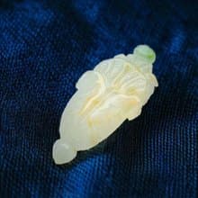 冰種三彩翡翠巧雕白菜項鍊 | 天然緬甸玉A貨翡翠 | 送禮