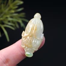 【廣納百財】冰種三彩翡翠白菜項鍊 | 天然緬甸玉A貨翡翠 | 送禮