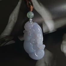天然緬甸紫翡翠吊墜 | 蜥蜴如意 | A貨翡翠玉器