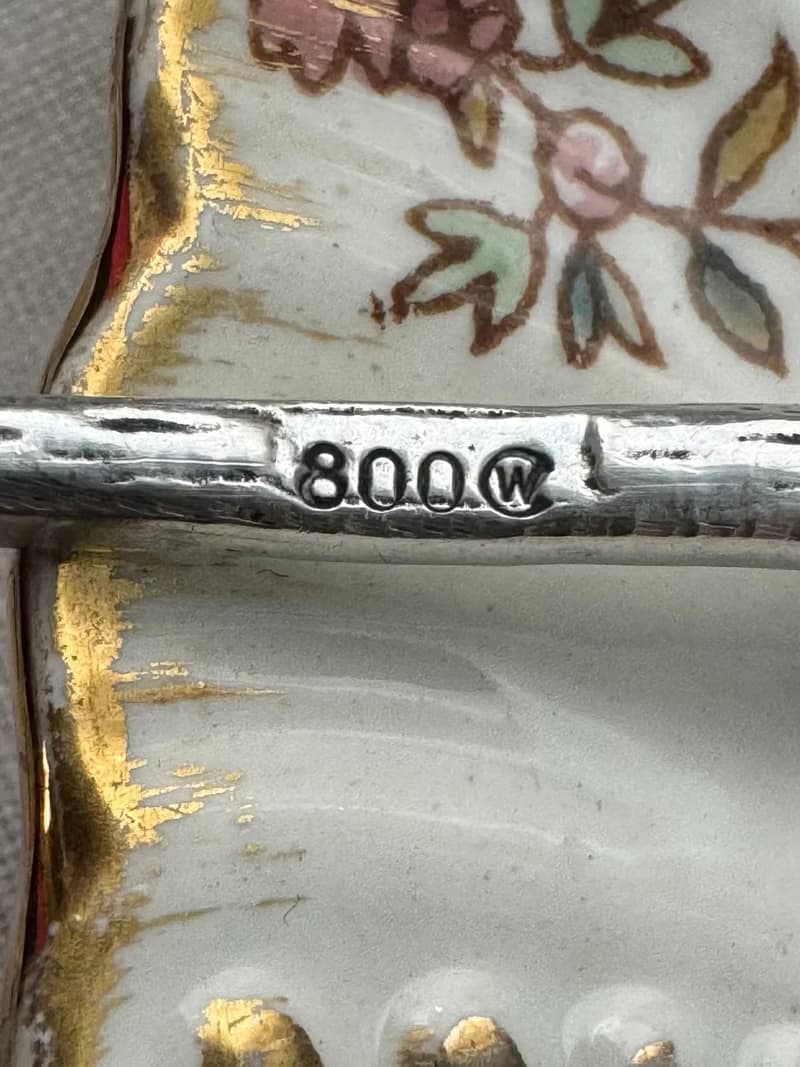 50288-絕美古董800純銀玫瑰浮雕茶匙10cm
