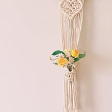 macrame 愛心珍藏-愛心壁掛.可放置花束或照片.卡片