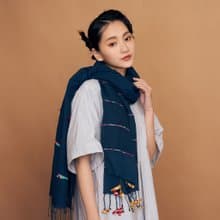 樹梢小雀有機棉圍巾_公平貿易