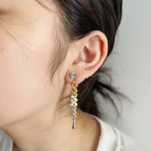 舞曲 手工耳環(#04)  水鑽耳針/耳夾 垂墜長耳環