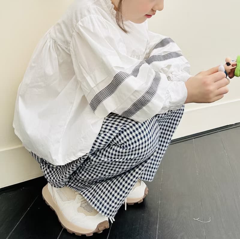 純棉格子休閒褲 / 褲子 童裝