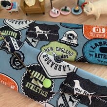 文青風環保純棉筷袋 美式商標 質感牛仔藍   日本 潮物 收納 手作