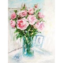 Roses Floral Bouquet Original Painting, Flower Wall Art, Impasto Oil Artwork