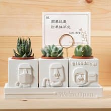 【開幕禮3】 | We're Open 防疫摩艾 | 多肉植物水泥盆栽4件組