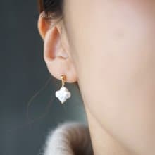 14kgf　フラワーパールピアス / イヤリングクリップ