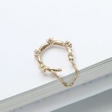 14K 花圈鑽垂鍊耳夾耳環