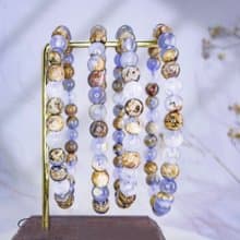 【原皮藍玉髓】透料阿根廷原礦水晶手鍊